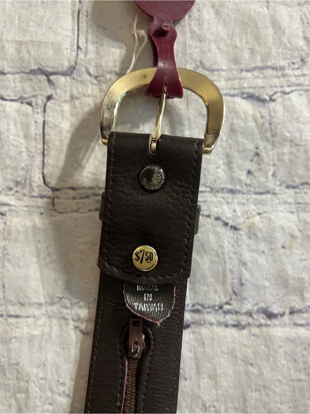 BECHELLE VTG CHOCOLATE BROWN ZIPPERS LINING 30-32 & WESTERN BROWN SNAP BELTS